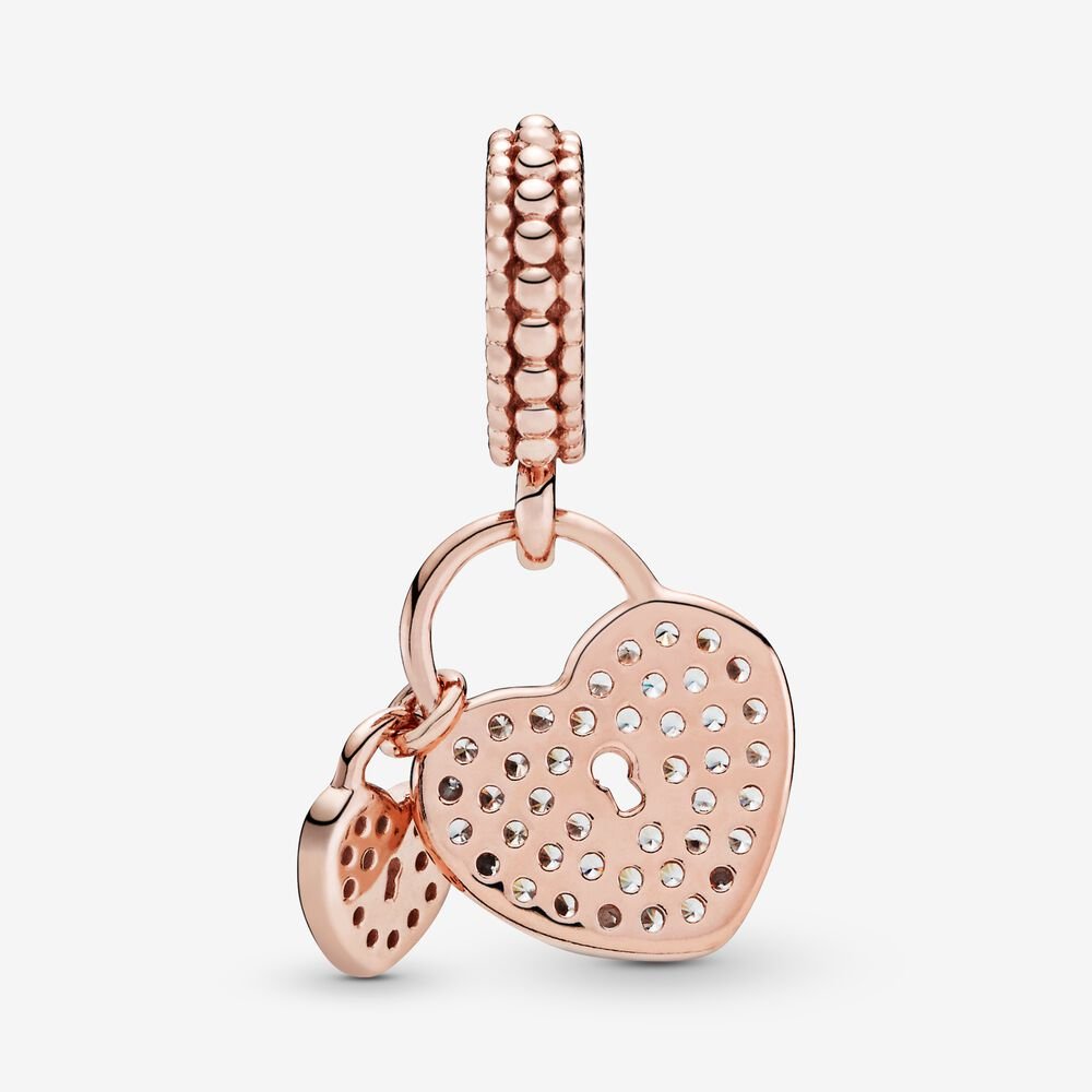 Rose Gold Hearts Charm
