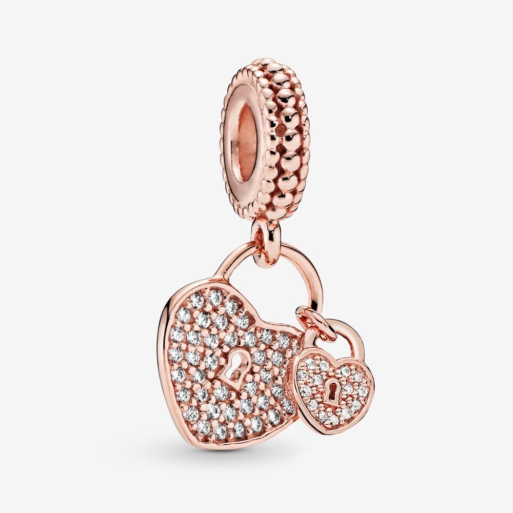 Rose Gold Hearts Charm