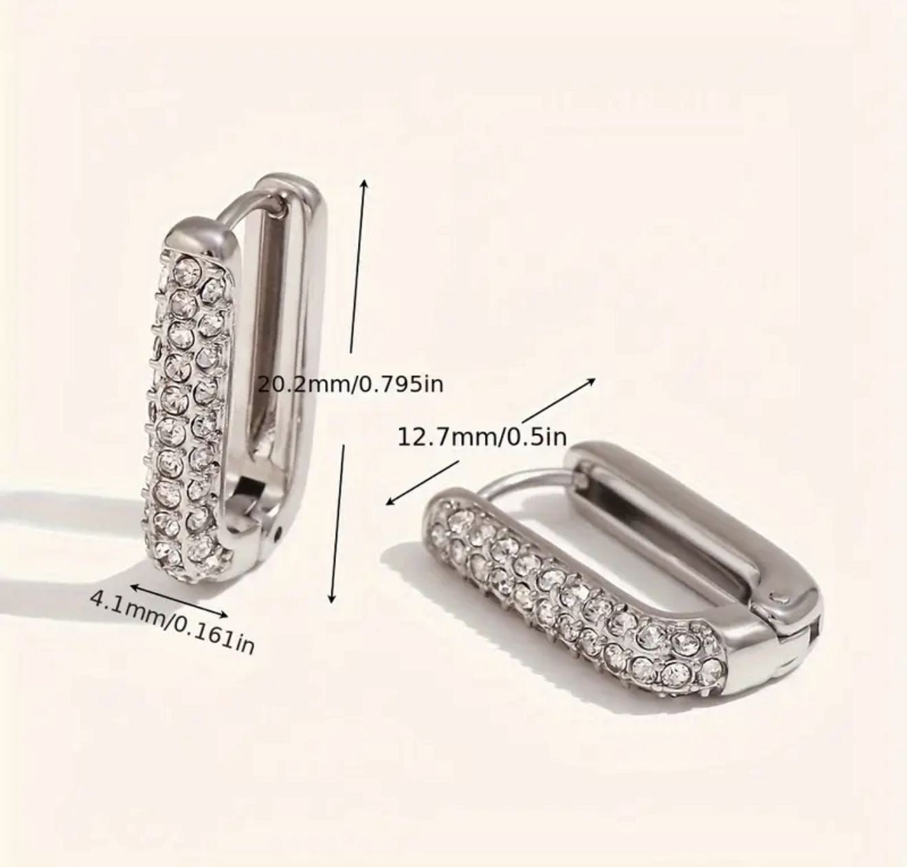 Stone Hoop Earrings