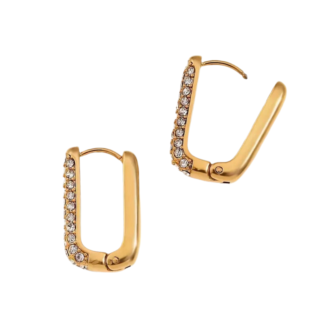 Stone Hoop Earrings