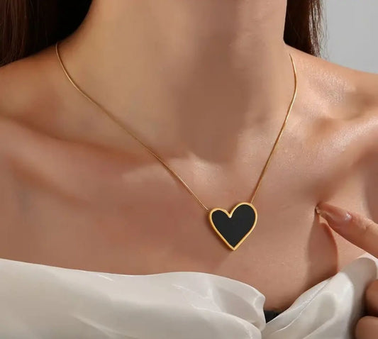 White Pearl Heart Necklace