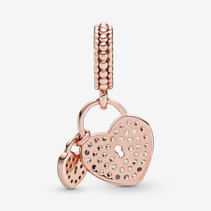 Rose Gold Hearts Charm