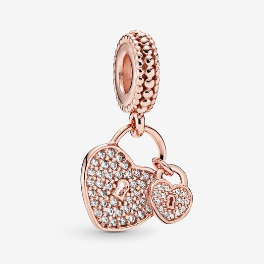 Rose Gold Hearts Charm