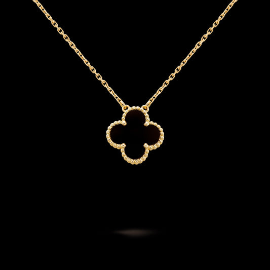 Clover Necklace Black