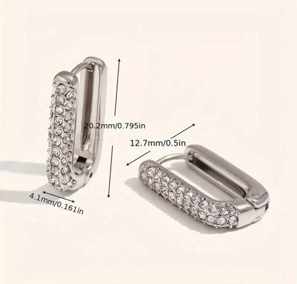 Stone Hoop Earrings