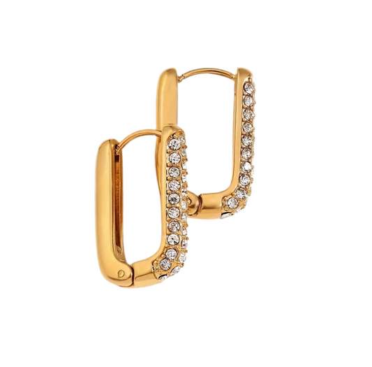 Stone Hoop Earrings
