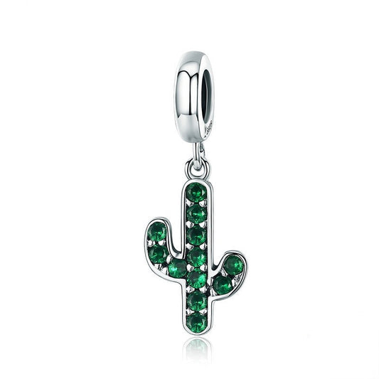 GLITTERING GREEN CACTUS CHARM